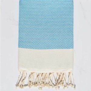 Fouta PIQUE-PIQUE bleu ciel éclatante PP03